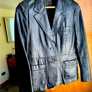 Liela genuine leather ladies blazer.